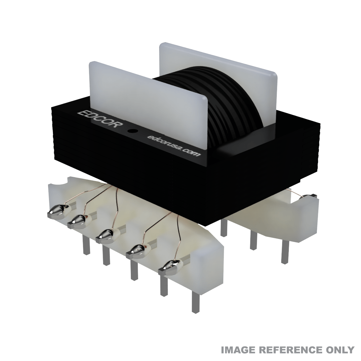 EDCOR EI025 x 0.25 in. 8 pin printed circuit board (PCB) through hold mounted transformer - Reference image