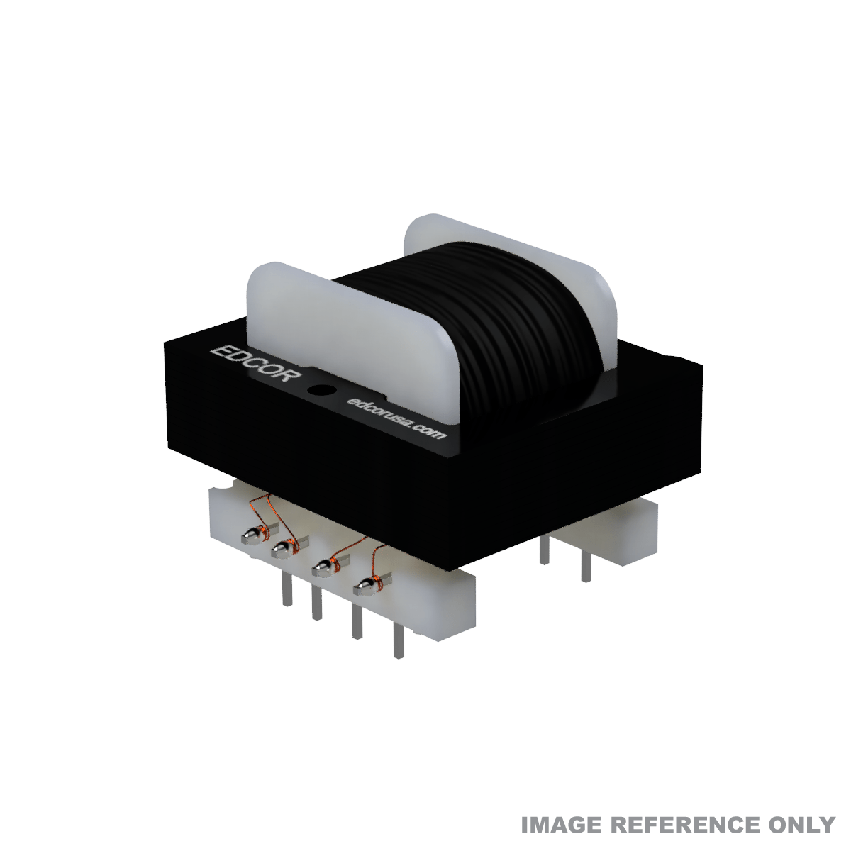 EDCOR EI037 x 0.375 in. 8 pin printed circuit board (PCB) through hold mounted transformer - Reference image