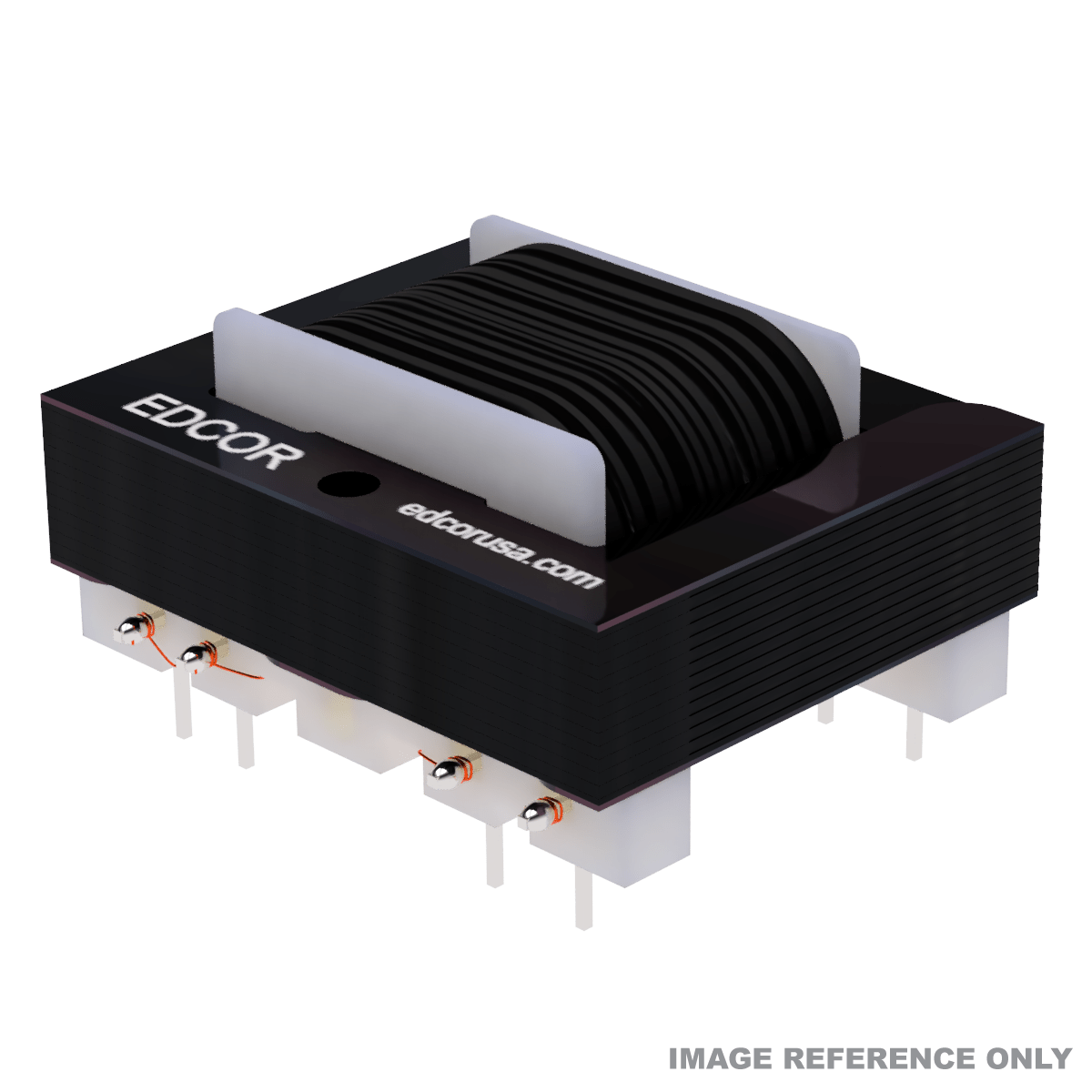 EDCOR EI050 x 0.375 in. 8 pin printed circuit board (PCB) through hold mounted transformer - Reference image