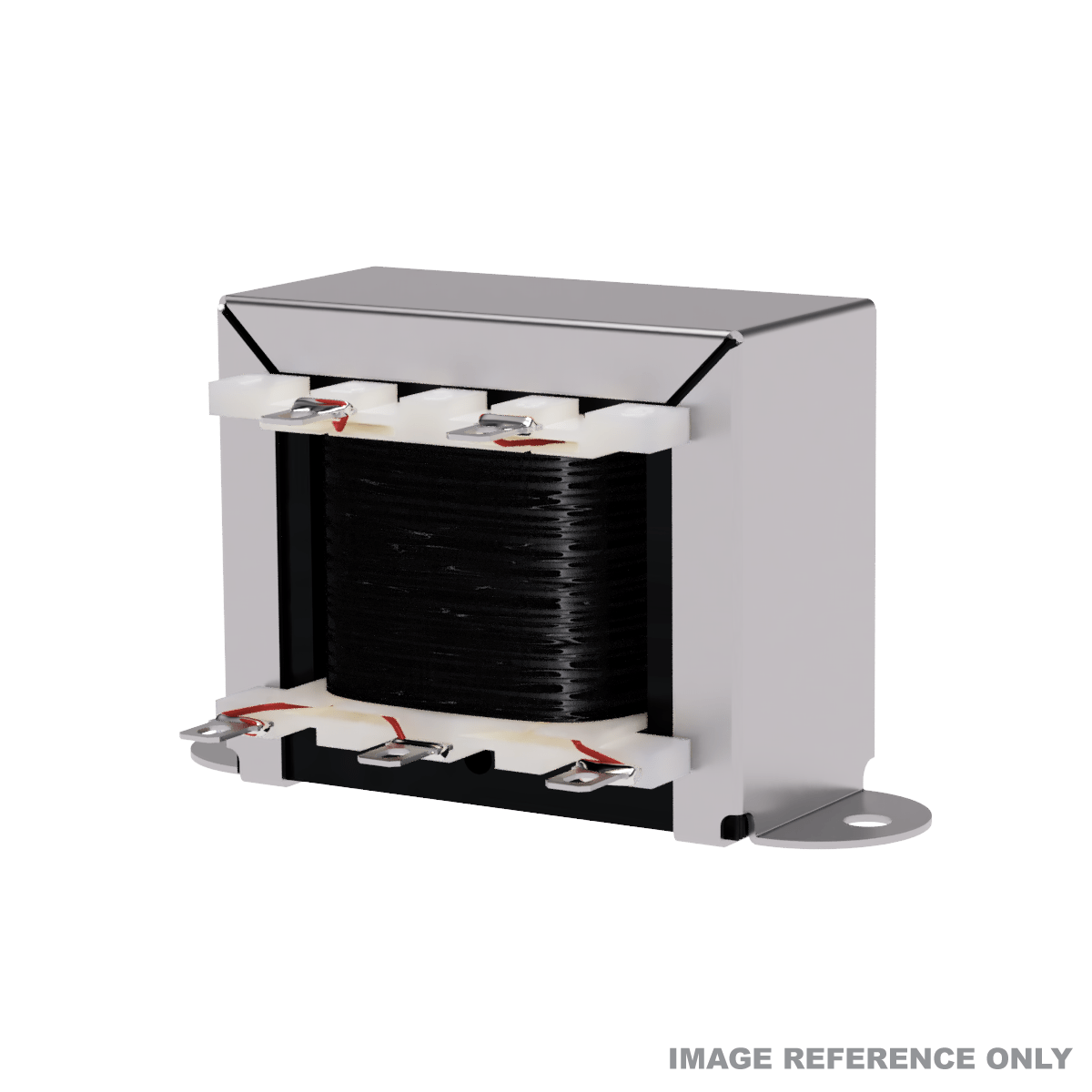 EDCOR EI075 x 1 in. horizontal transformer with zinc plated channel/frame and terminals - Reference image