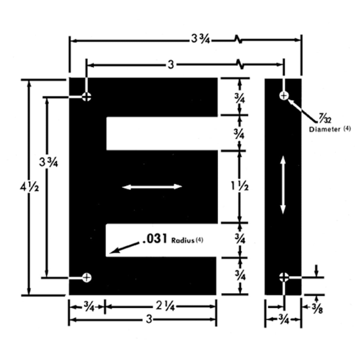 EI 150, M6 29 Gauge Orientated Single Phase Steel Lamination (1 string).