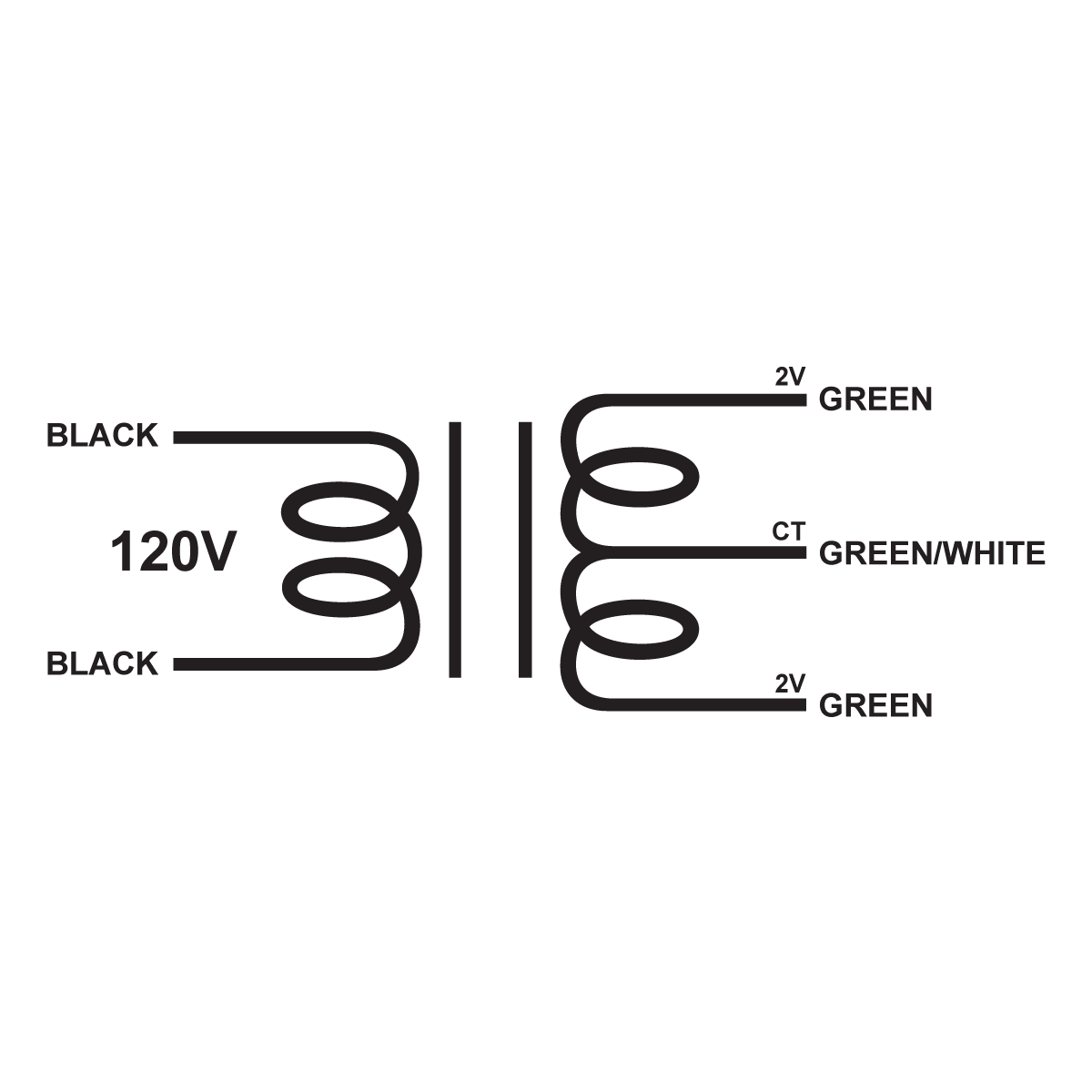 EDCOR Low Voltage Power Transformers LVP4-2.25 - 120V 60Hz. to 4V@2.25A CT - Schematic