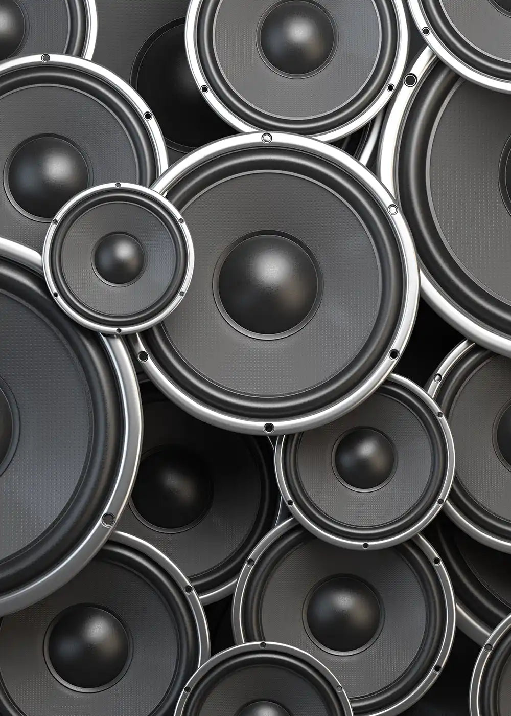 Black speaker wall art design.