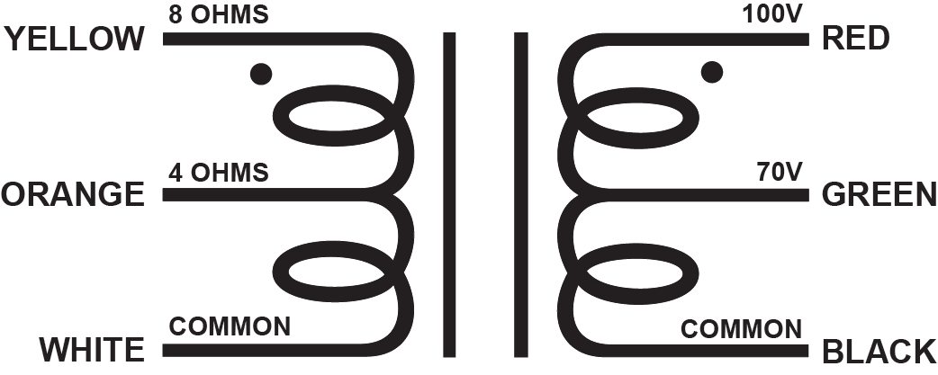 EDCOR Bidirectional Distribution EA200 - 200W bidirectional audio distribution transformer.