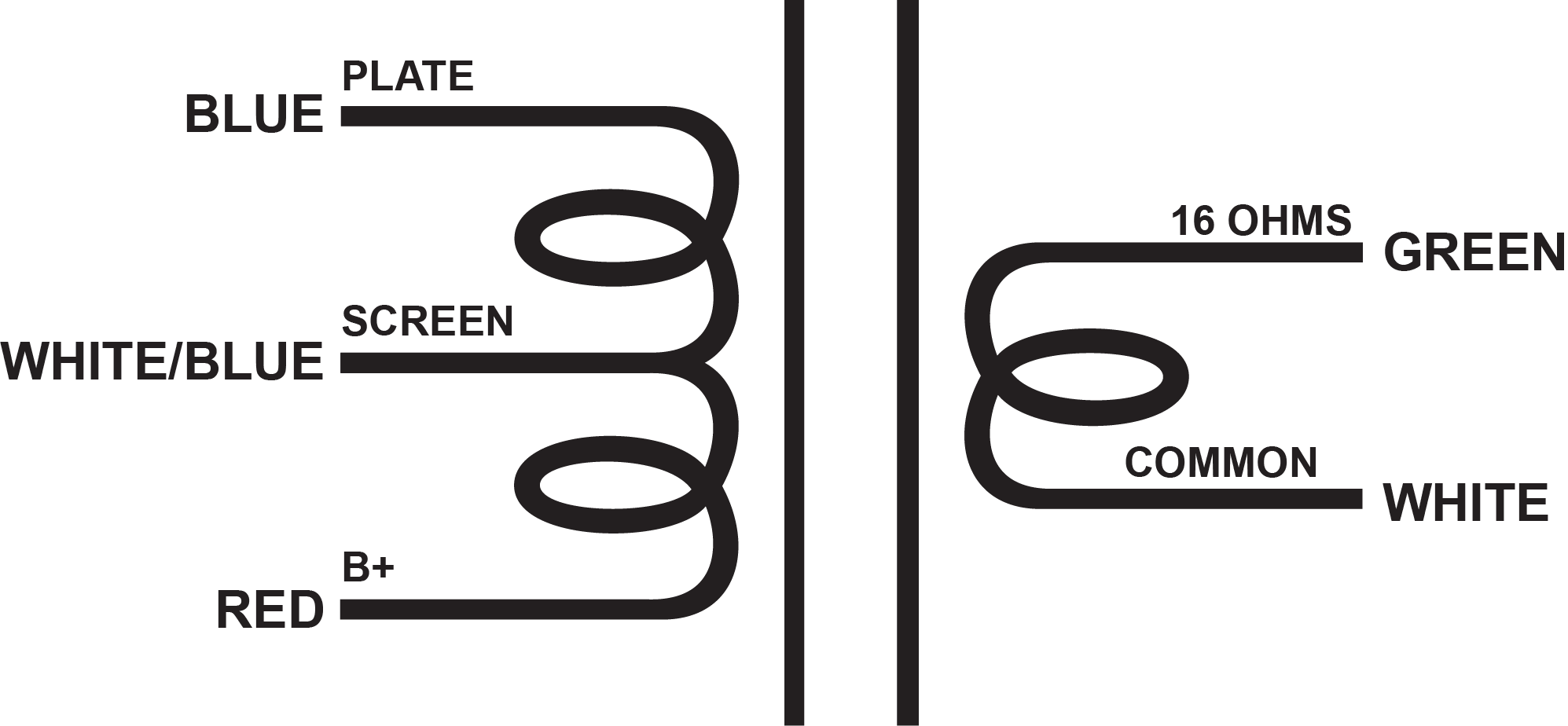 EDCOR Single Ended Output Transformers GXSE10-10K - 10W, 10K Ohms single ended guitar tube output transformer. 16 Ω