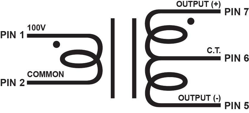 EDCOR Distribution Matcher PC Distribution Series - 1/4W distribution voltage matching transformers. 100V to 600 Ω