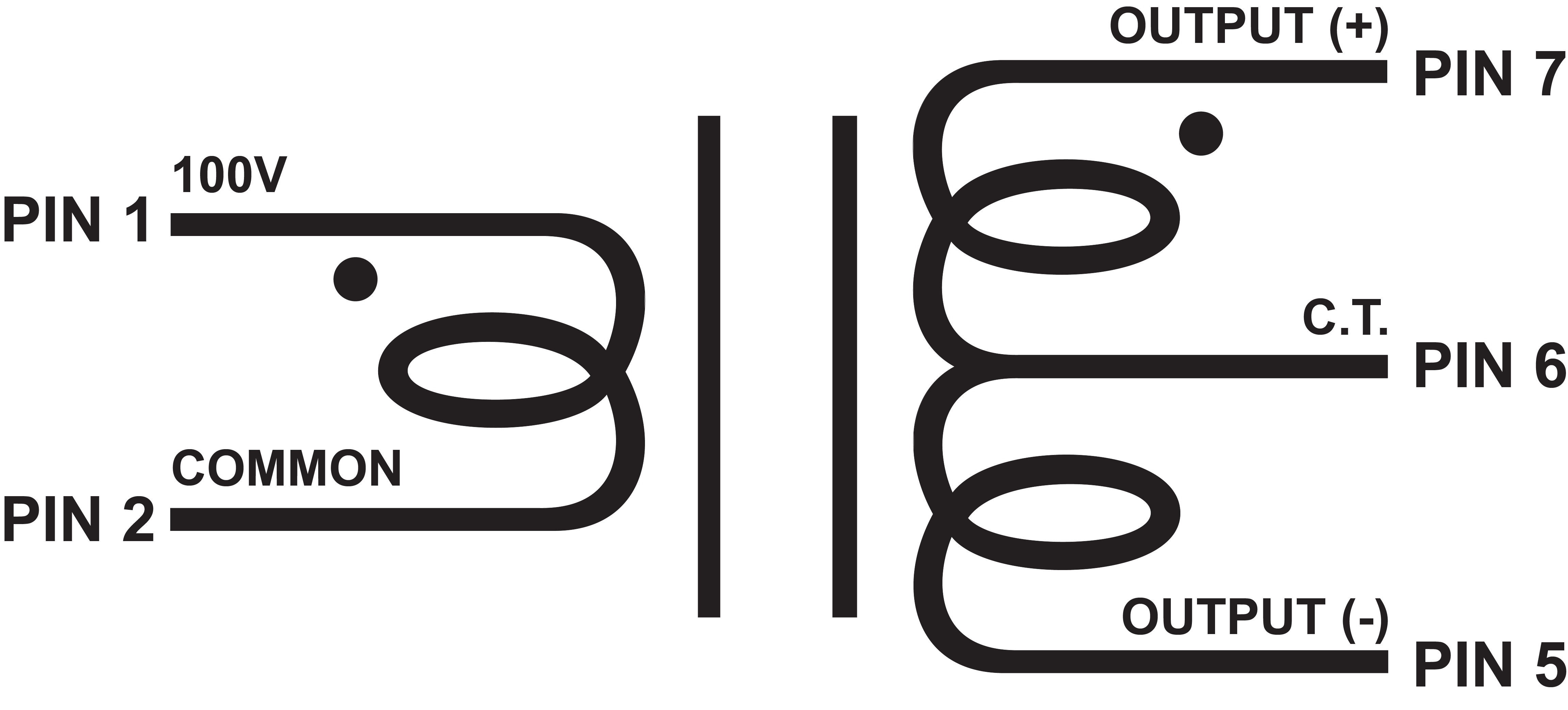 EDCOR Distribution Matcher TPC Distribution Series - 1/4W PC mounted balanced or unbalanced line matching transformers. 100V to 600 Ohms