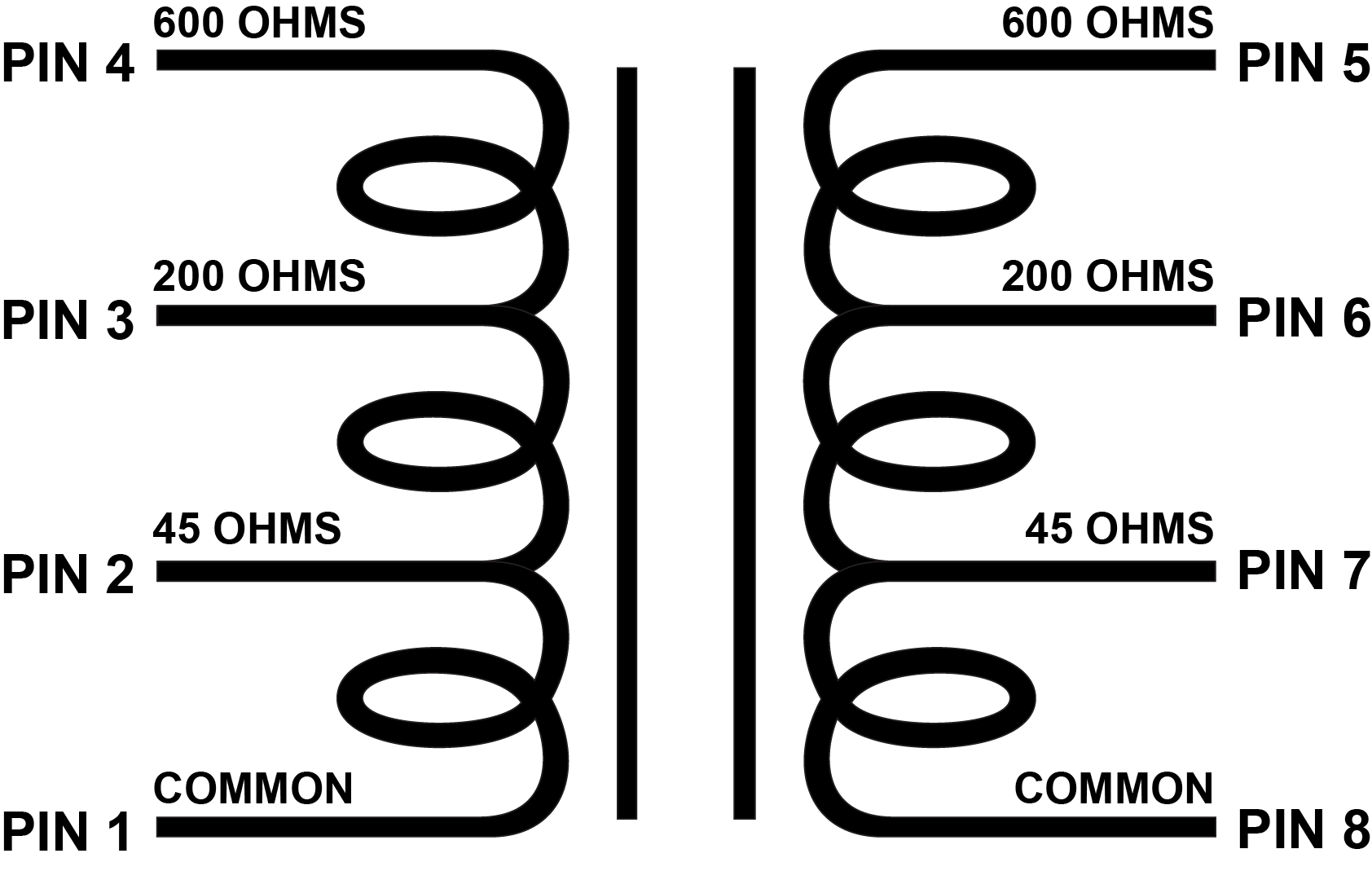 EDCOR Audio Matcher UMM Series - 1/2W unbalanced multi tapped line matching transformers. UMM-13 (45 Ω 200 Ω 600 Ω)