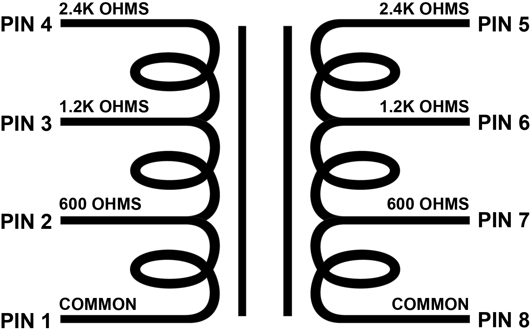 EDCOR Audio Matcher UMM Series - 1/2W unbalanced multi tapped line matching transformers. UMM-4 (600 Ω 1.2K Ω 2.4K Ω)