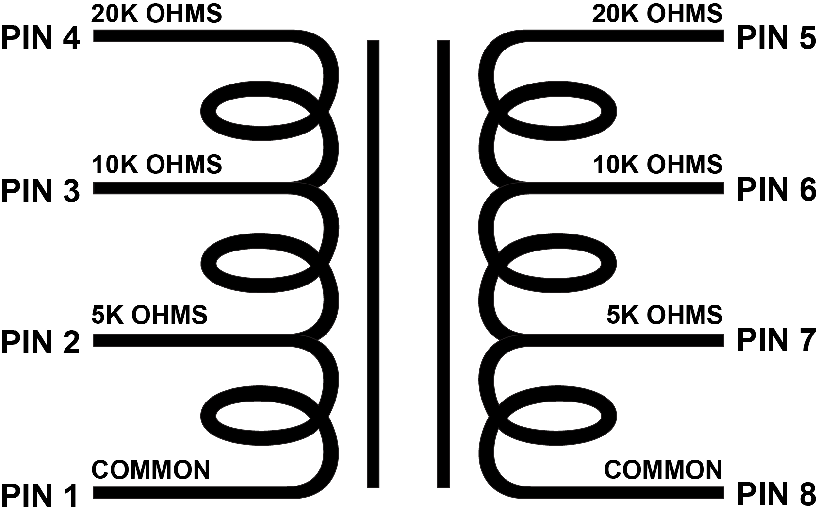 EDCOR Audio Matcher UMM Series - 1/2W unbalanced multi tapped line matching transformers. UMM-8 (5K Ω 10K Ω 20K Ω)