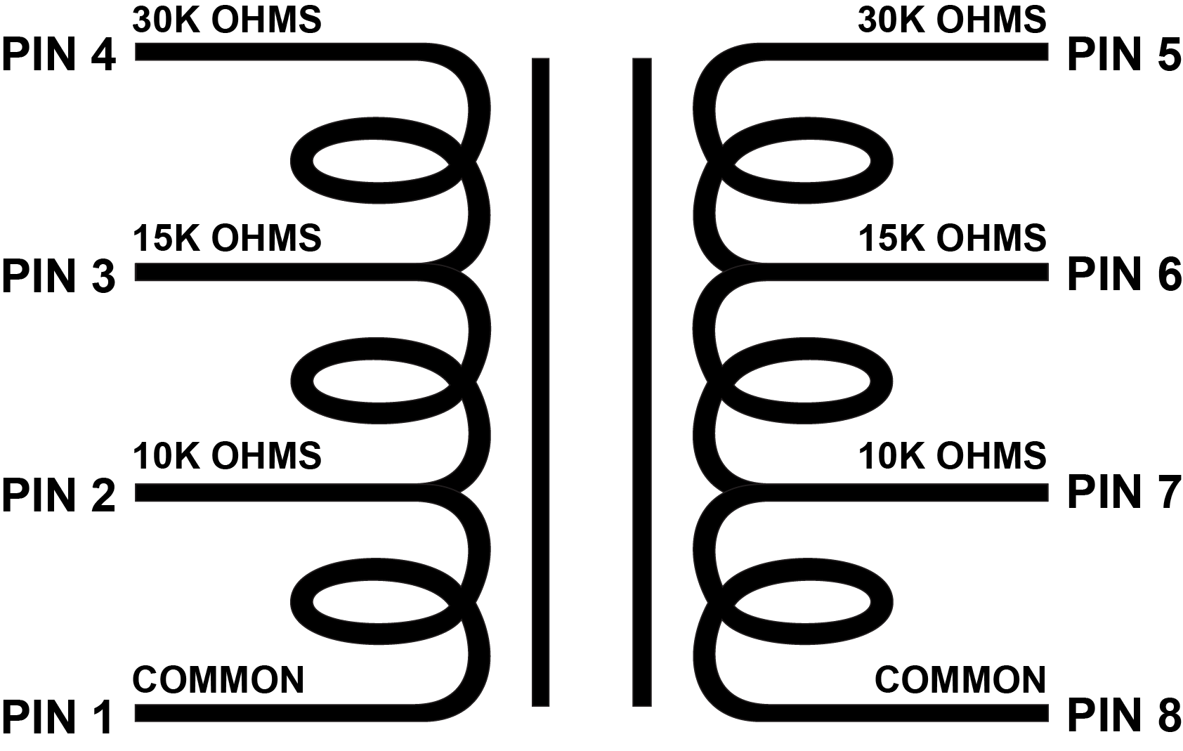 EDCOR Audio Matcher UMM Series - 1/2W unbalanced multi tapped line matching transformers. UMM-9 (10K Ω 15K Ω 30K Ω)