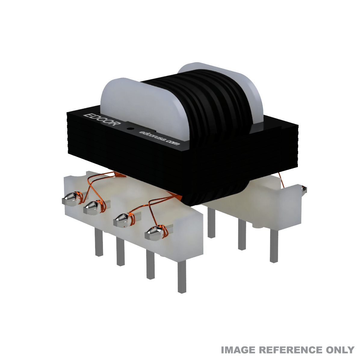 EDCOR EI018 x 0.1875 in. 8 pin printed circuit board (PCB) through hold mounted transformer - Reference image