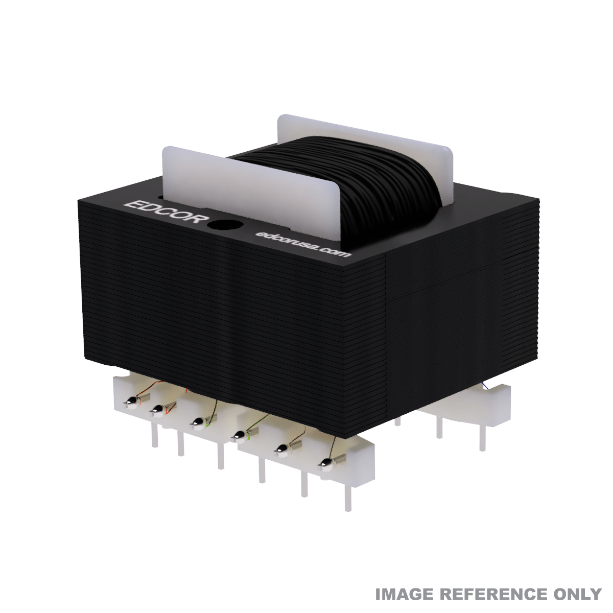 EDCOR EI075 x 0.875 in. 12 pin printed circuit board (PCB) through hold mounted transformer - Reference image