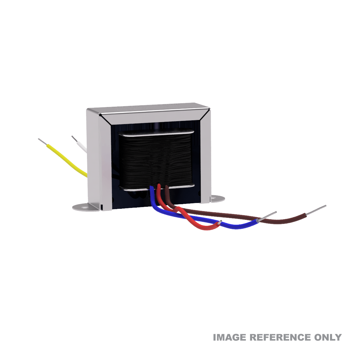 EDCOR EI087 x 1 in. horizontal transformer with zinc plated channel/frame and leads out bottom - Reference image