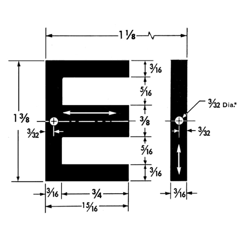 EI 38, M6 29 Gauge Orientated Single Phase Steel Lamination (1 string).