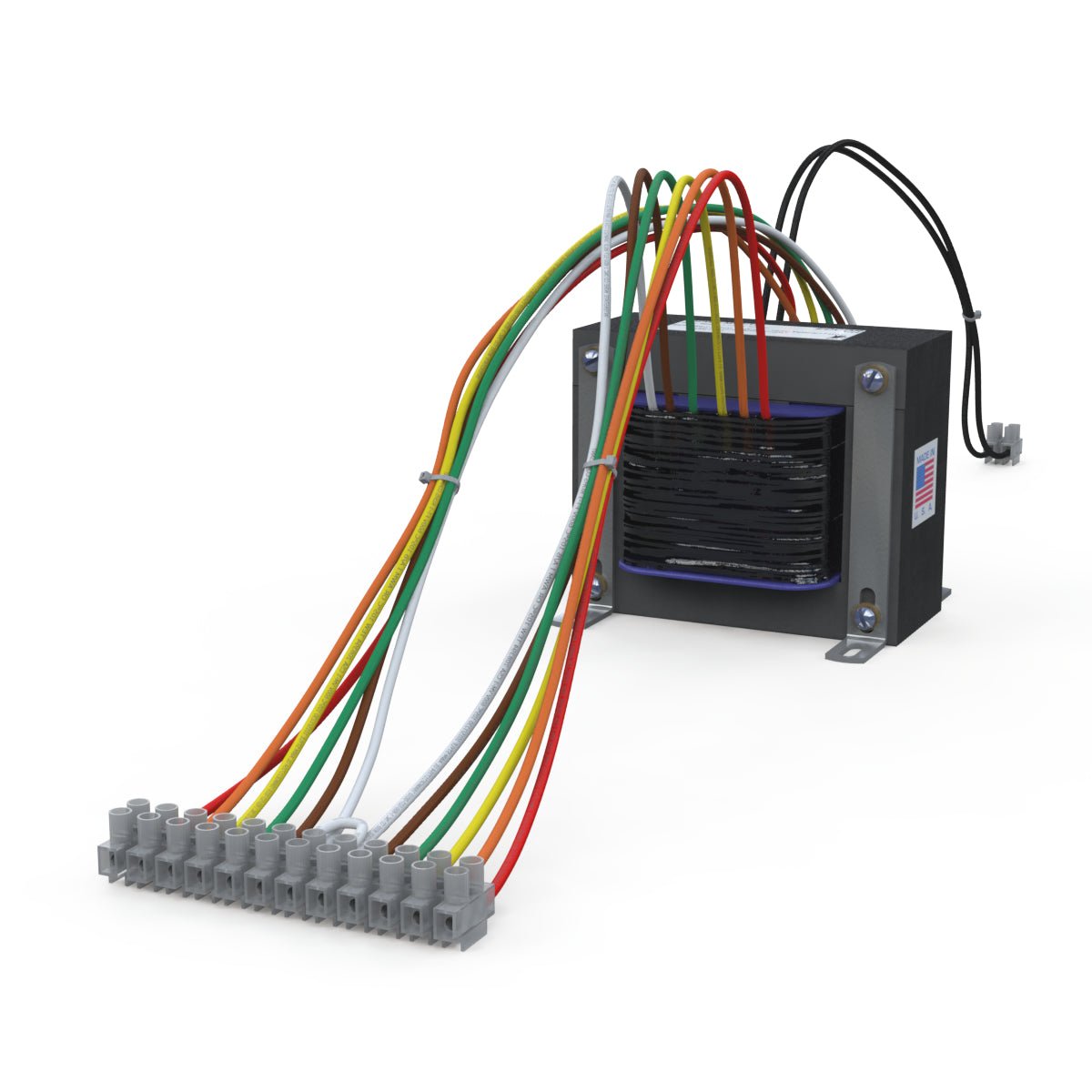 EDCOR EI150 x 2 in. horizontal transformer with brackets and connectors - Reference image