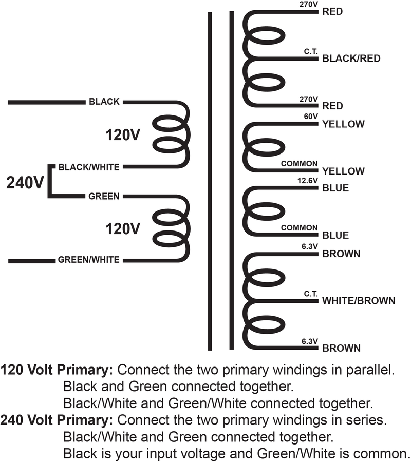 XPWR031 - 540V@500mA CT, 60V@50mA, 12.6V@2.5A, & 12.6V@2.5A CT