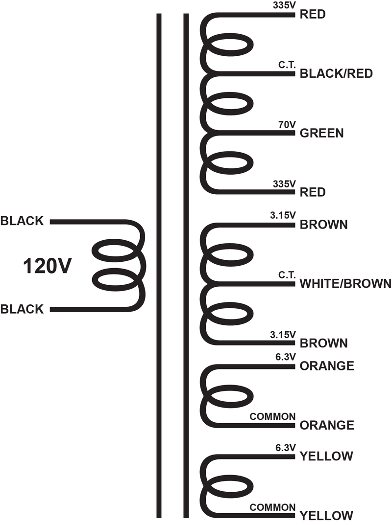 XPWR096 - 670V@200mA CT w/70V bias, 6.3V@4A, 6.3V@4A, & 6.3V@2A CT