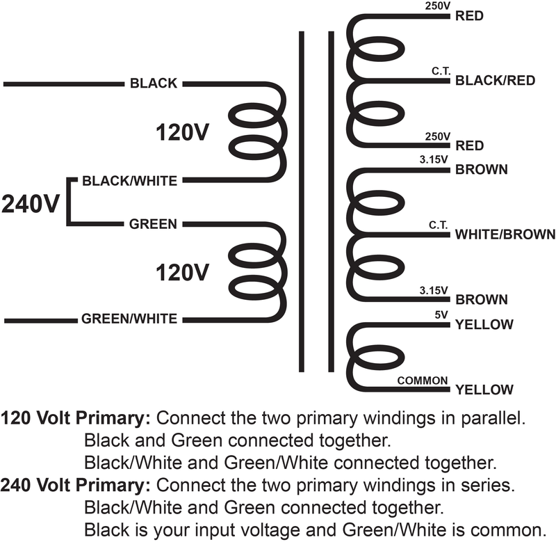 XPWR221 - 500V@130mA CT, 6.3V@3A CT, & 5V@2A