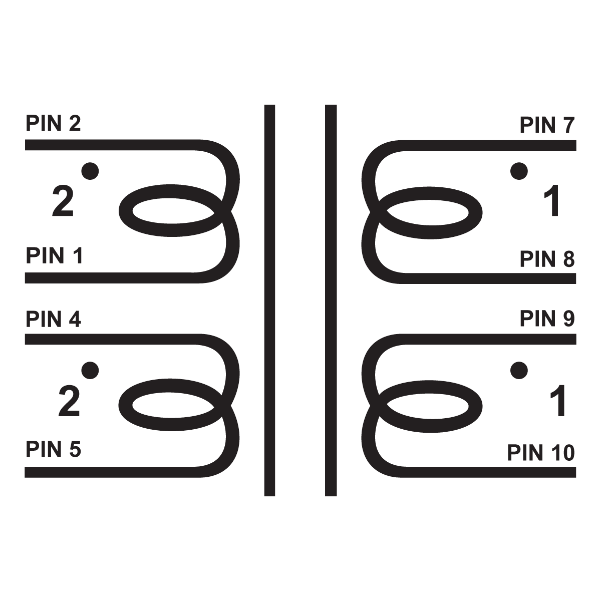 EDCOR Audio Matcher XS1100 - 1/2W 2+2:1+1 matching transformer.